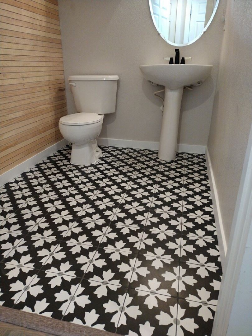 Waterproof bathroom flooring
