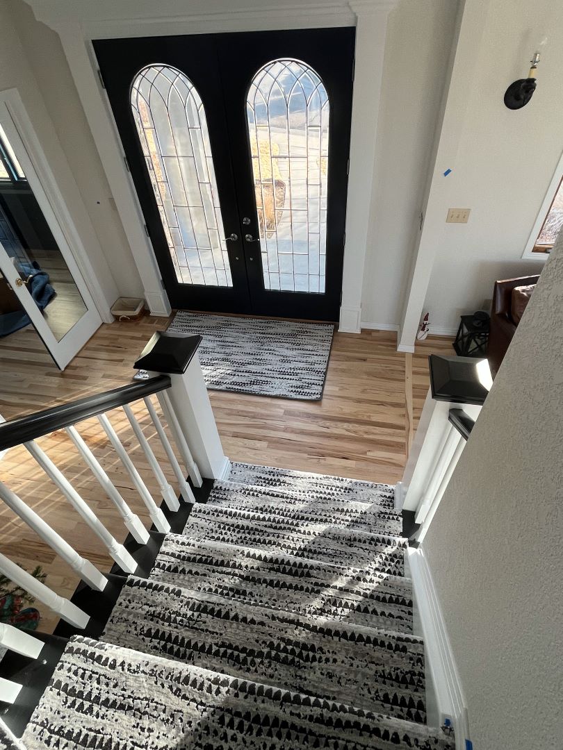 Stair runner at front entrance 
