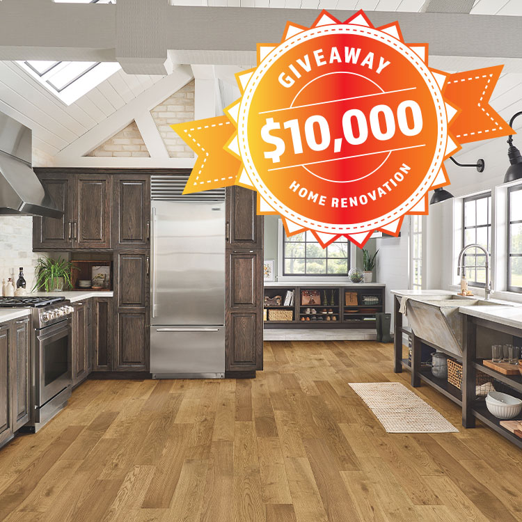 wood flooring in kitchen image with giveaway sale sticker